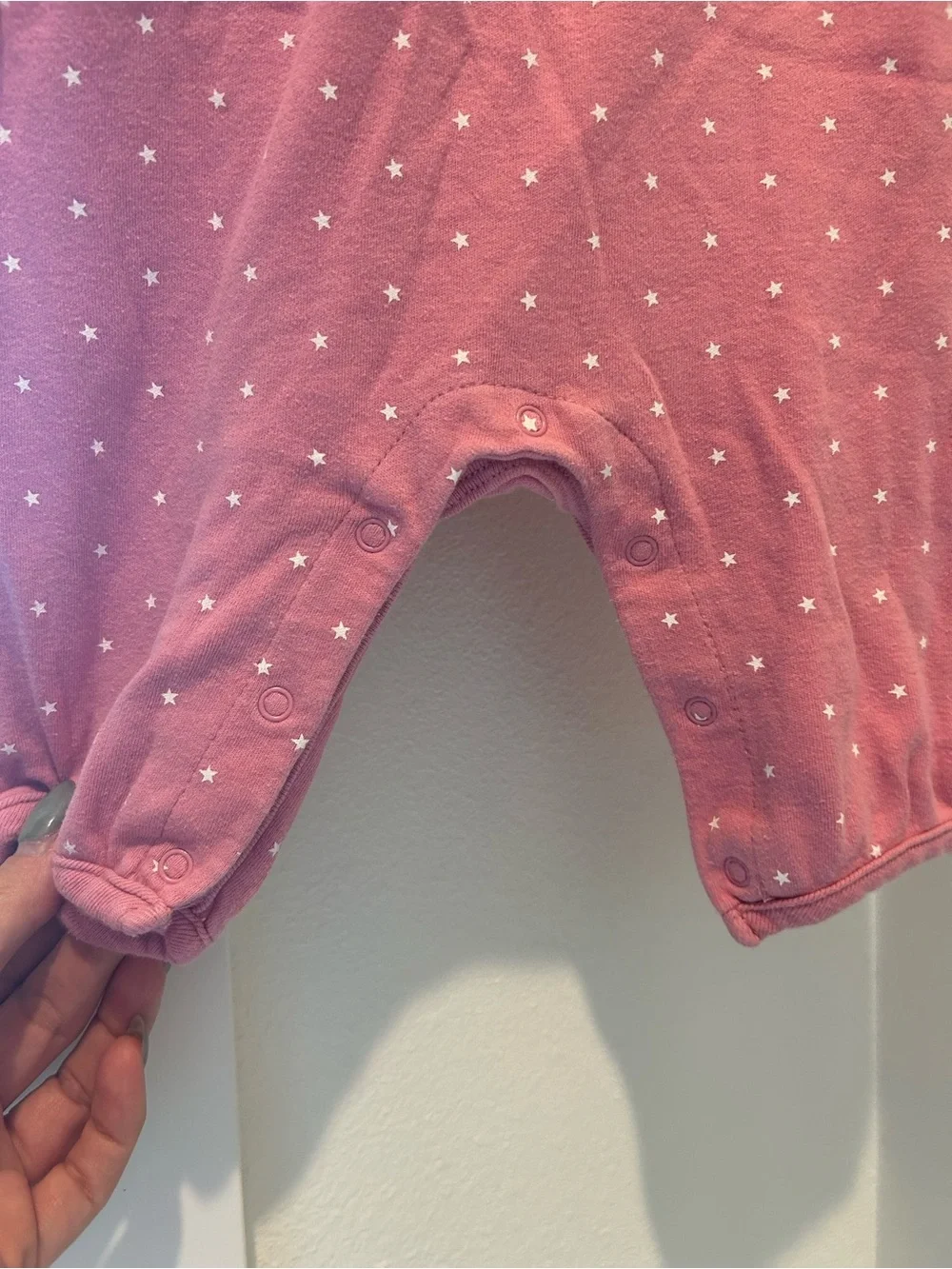 Baby Gap Pink & White Star One-Piece Romper with Bow